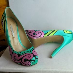 Satin Heels Mint Green